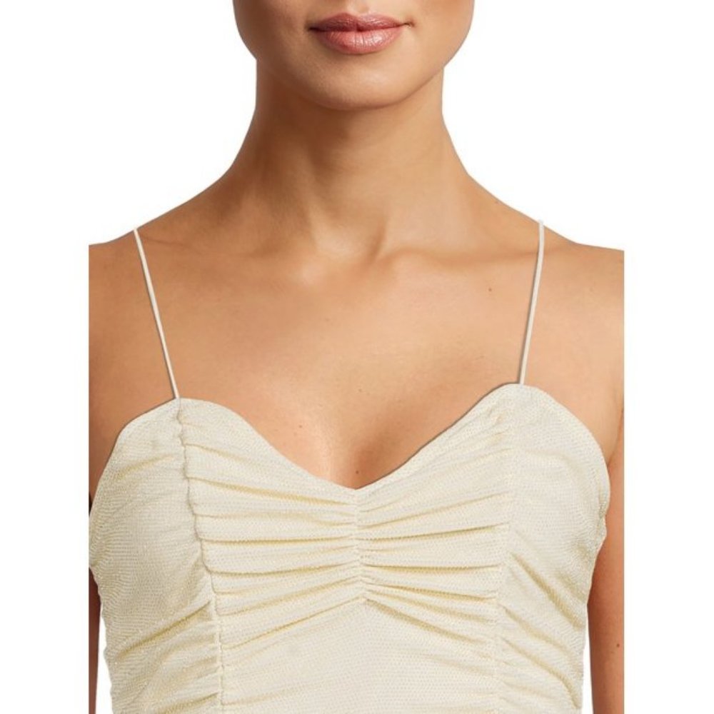 No Boundaries Juniors Sequin Tank Top Cream - Picture 4 of 6